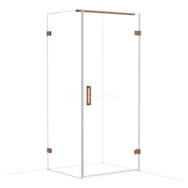 Diamond Douchecabine | 90x80 cm Glanzend koper Helder glas Draaideur Rechthoek CDA220908120GKP Diamond Douchecabine | 90x80 cm Glanzend koper Helder glas Draaideur Rechthoek CDA220908120GKP