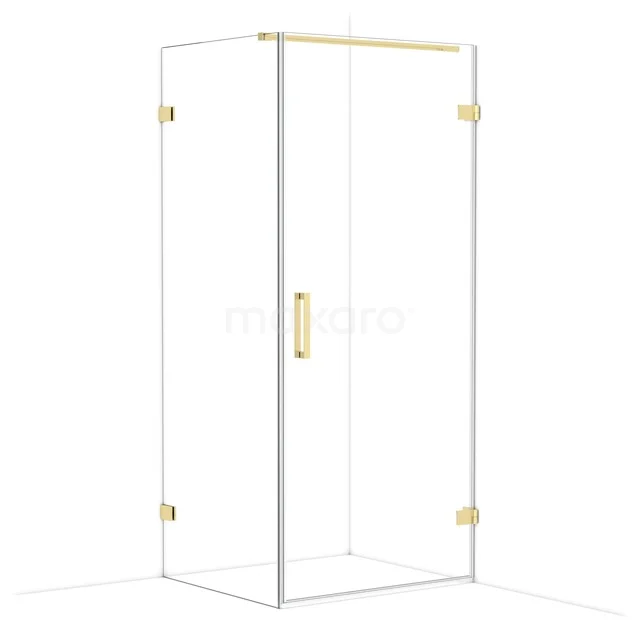 Diamond Douchecabine | 90x80 cm Glanzend lichtgoud Helder glas Draaideur Rechthoek CDA220908120GLG Diamond Douchecabine | 90x80 cm Glanzend lichtgoud Helder glas Draaideur Rechthoek CDA220908120GLG