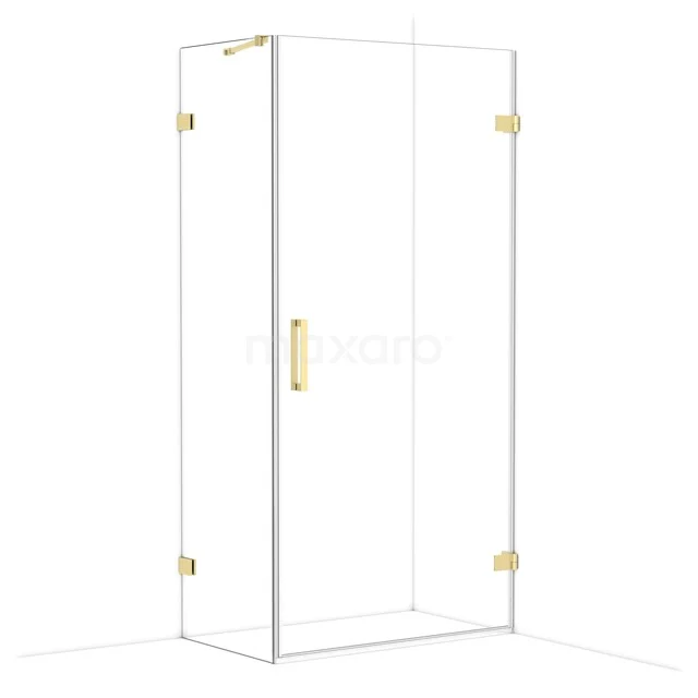 Diamond Douchecabine | 100x60 cm Lichtgoud Helder glas Draaideur Rechthoek CDA221006220LG