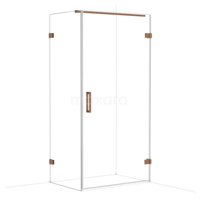 Diamond Douchecabine | 100x70 cm Glanzend koper Helder glas Draaideur Rechthoek CDA221007120GKP Diamond Douchecabine | 100x70 cm Glanzend koper Helder glas Draaideur Rechthoek CDA221007120GKP