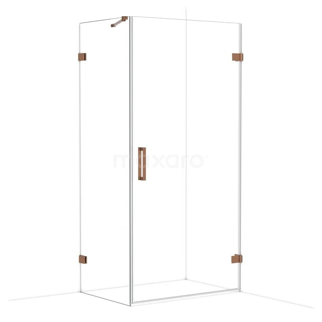 Duschkabine mit Klarglas, bronzefarbenen Details und modernem Design, perfekt als stilvolle Ergänzung für das Badezimmer.