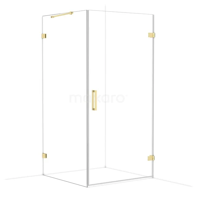 Diamond Douchecabine | 100x100 cm Glanzend lichtgoud Helder glas Draaideur Vierkant CDA221010220GLG Diamond Douchecabine | 100x100 cm Glanzend lichtgoud Helder glas Draaideur Vierkant CDA221010220GLG