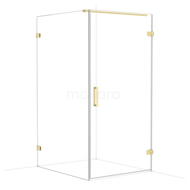 Diamond Duschkabine | 120x100 cm Helles Gold Drehtür Rechteck CDA221012120LG Glas Duschkabine mit Goldakzenten, Eckmodell, ideal für moderne Bäder.
