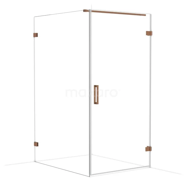 Diamond Douchecabine | 130x100 cm Glanzend koper Helder glas Draaideur Rechthoek CDA221013120GKP Diamond Douchecabine | 130x100 cm Glanzend koper Helder glas Draaideur Rechthoek CDA221013120GKP