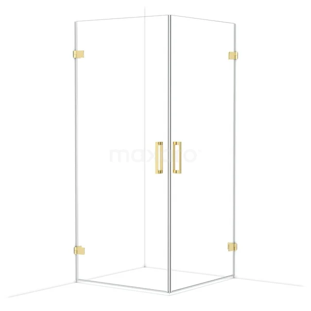 Diamond Douchecabine | 90x90 cm Glanzend lichtgoud Helder glas Draaideur Vierkant CDE1090920GLG Diamond Douchecabine | 90x90 cm Glanzend lichtgoud Helder glas Draaideur Vierkant CDE1090920GLG