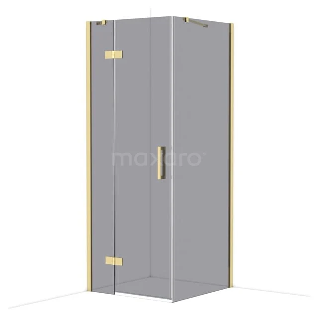 Duschkabine Diamond CDB213508411GLG Graue Ecke Duschkabine mit goldfarbenen Scharnieren, Glastüren und modernem Design für ein modernes Badezimmer.