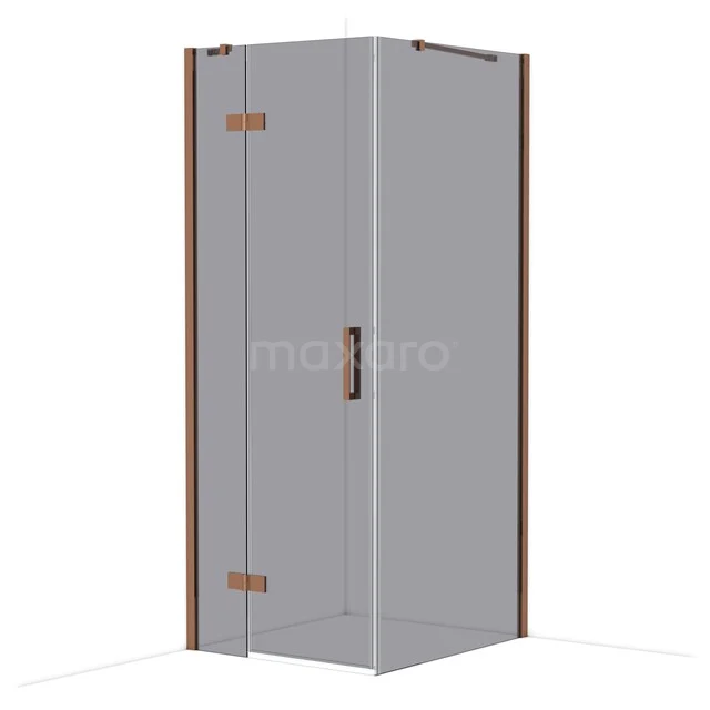 Diamond Douchecabine | 90x80 cm Glanzend koper Rookglas Draaideur Rechthoek CDB213509411GKP Diamond Douchecabine | 90x80 cm Glanzend koper Rookglas Draaideur Rechthoek CDB213509411GKP