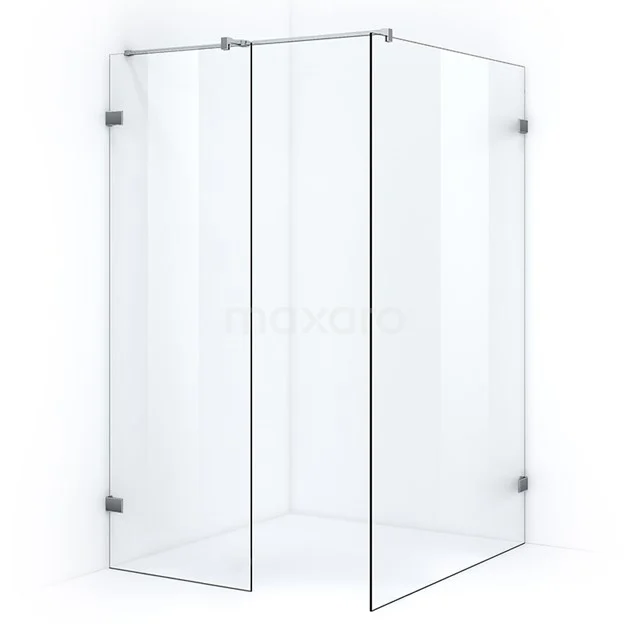 Transparente Glasduschwand in Eckform mit klarem Design, perfekt für moderne Bäder.