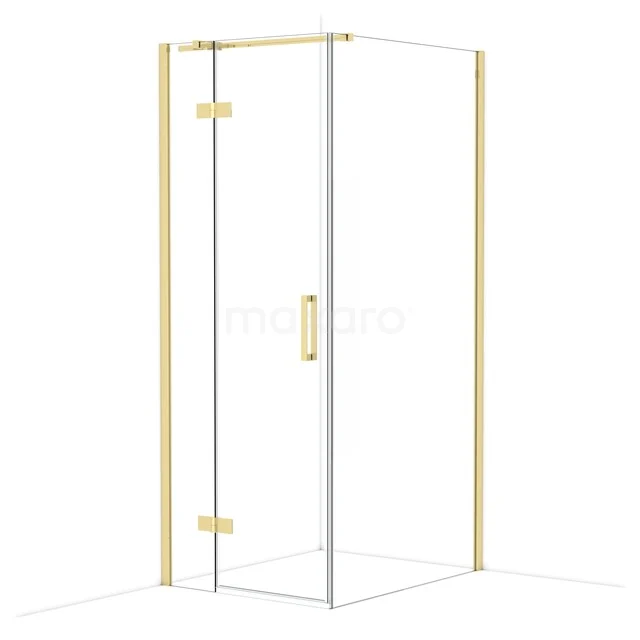 Diamond Douchecabine | 100x80 cm Glanzend lichtgoud Helder glas Draaideur Rechthoek CDB213510310GLG Diamond Douchecabine | 100x80 cm Glanzend lichtgoud Helder glas Draaideur Rechthoek CDB213510310GLG