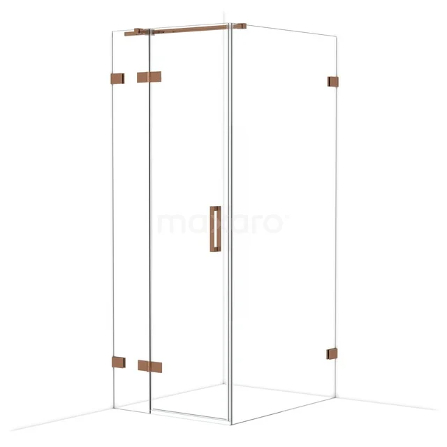 Diamond Douchecabine | 100x80 cm Glanzend koper Helder glas Draaideur Rechthoek CDB213510320GKP Diamond Douchecabine | 100x80 cm Glanzend koper Helder glas Draaideur Rechthoek CDB213510320GKP