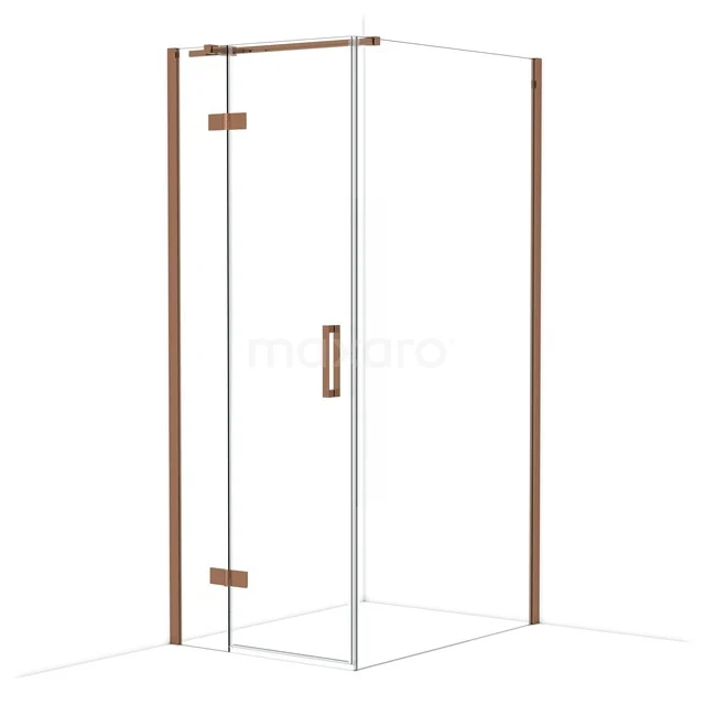 Diamond Douchecabine | 110x80 cm Glanzend koper Helder glas Draaideur Rechthoek CDB213511310GKP Diamond Douchecabine | 110x80 cm Glanzend koper Helder glas Draaideur Rechthoek CDB213511310GKP