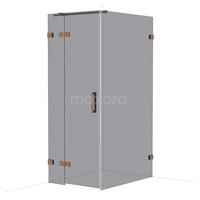 Shower cabin with clear glass, matte black accents and door handle, ideal for a modern bathroom design.