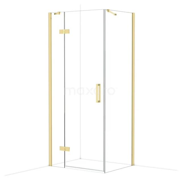 Duschkabine Diamond CDB213607410GLG Glas Duschkabine mit Gold Akzenten, Eckdesign und minimalistischem Profil, ideal für ein luxuriöses Badezimmer.