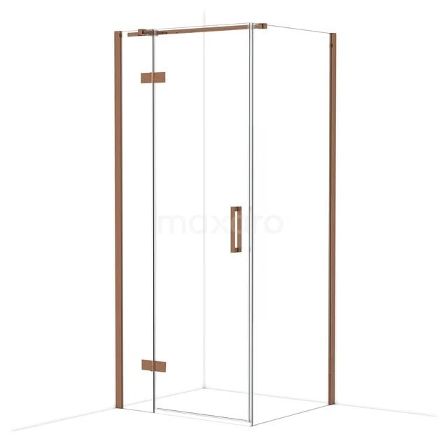 Duschkabine Diamond CDB213608310GKP Duschkabine mit Klarglas, kupferfarbenen Akzenten und Eckdesign, ideal als moderne Ergänzung im Badezimmer.
