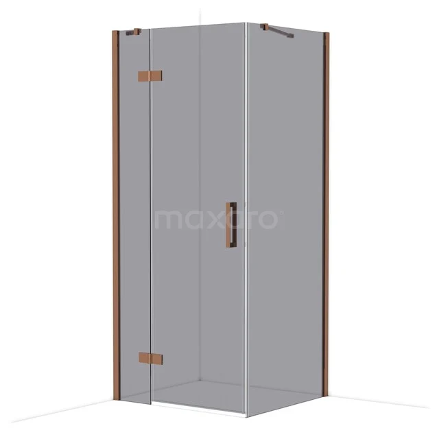 Diamond Douchecabine | 90x80 cm Glanzend koper Rookglas Draaideur Rechthoek CDB213608411GKP Diamond Douchecabine | 90x80 cm Glanzend koper Rookglas Draaideur Rechthoek CDB213608411GKP