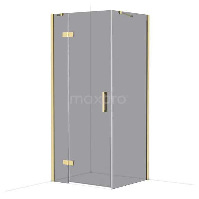 Diamond Douchecabine | 90x80 cm Glanzend lichtgoud Rookglas Draaideur Rechthoek CDB213608411GLG Diamond Douchecabine | 90x80 cm Glanzend lichtgoud Rookglas Draaideur Rechthoek CDB213608411GLG