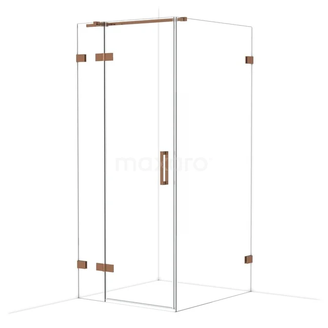 Glas Duschkabine mit bronzen Akzenten, modernes Design, ideal für eine stilvolle Badezimmer Einrichtung.