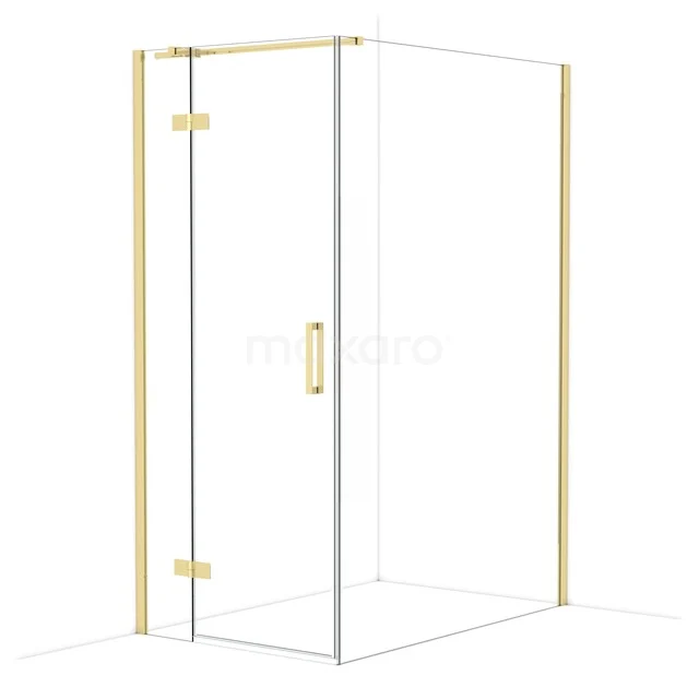 Diamond Douchecabine | 140x90 cm Glanzend lichtgoud Helder glas Draaideur Rechthoek CDB213614310GLG Diamond Douchecabine | 140x90 cm Glanzend lichtgoud Helder glas Draaideur Rechthoek CDB213614310GLG