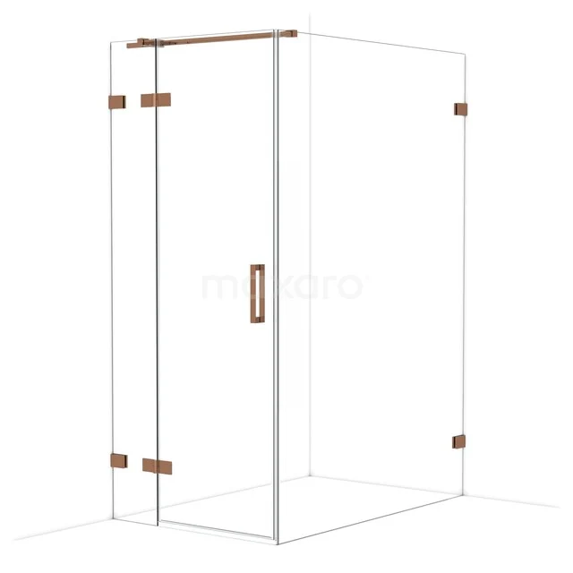 Diamond Douchecabine | 140x90 cm Glanzend koper Helder glas Draaideur Rechthoek CDB213614320GKP Diamond Douchecabine | 140x90 cm Glanzend koper Helder glas Draaideur Rechthoek CDB213614320GKP