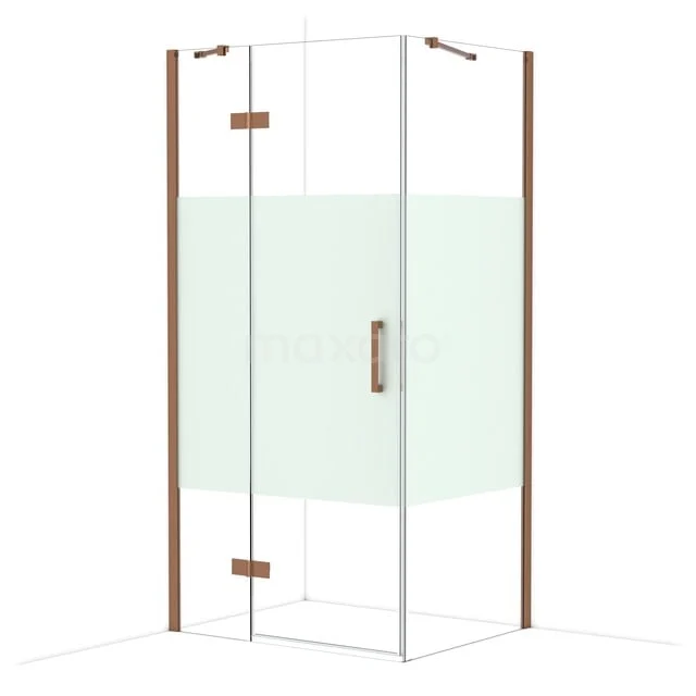 Diamond Douchecabine | 100x80 cm Glanzend koper Helder met matte strook Draaideur Rechthoek CDB214608413GKP Diamond Douchecabine | 100x80 cm Glanzend koper Helder met matte strook Draaideur Rechthoek CDB214608413GKP