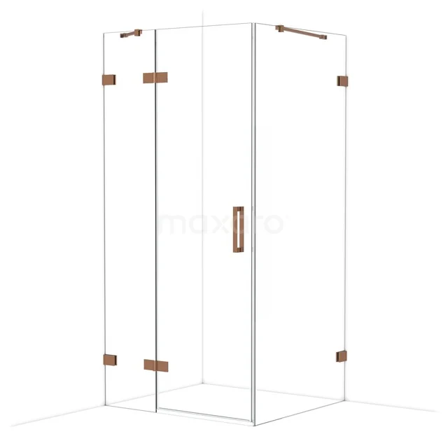 Diamond Douchecabine | 100x90 cm Glanzend koper Helder glas Draaideur Rechthoek CDB214609420GKP