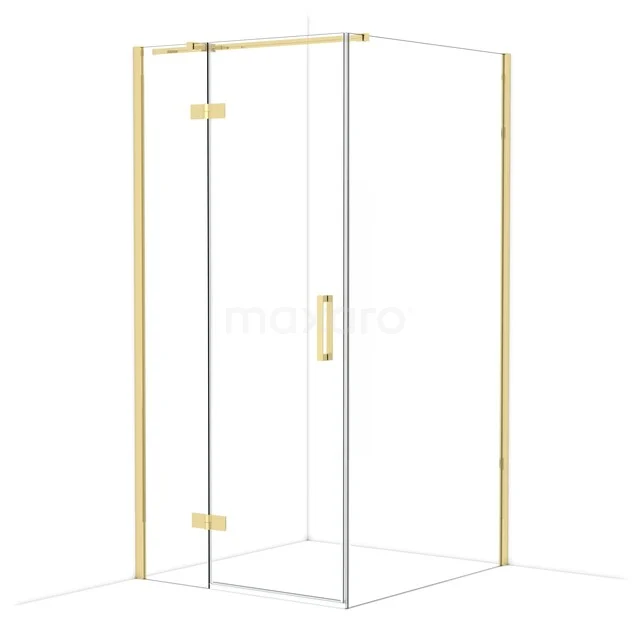 Duschkabine Diamond CDB214611310GLG Goldene Eck-Duschkabine mit Glaswänden, elegantes Design für moderne Bäder.