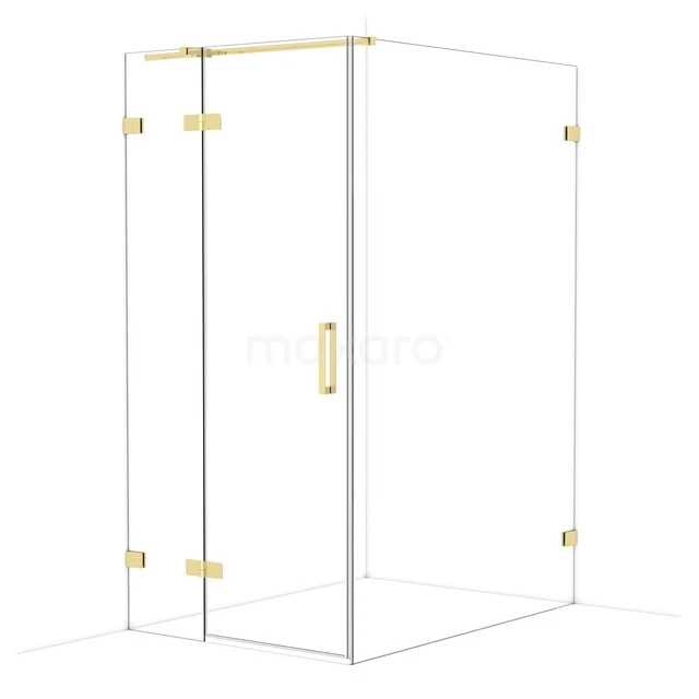 Diamond Douchecabine | 140x100 cm Glanzend lichtgoud Helder glas Draaideur Rechthoek CDB214614320GLG Diamond Douchecabine | 140x100 cm Glanzend lichtgoud Helder glas Draaideur Rechthoek CDB214614320GLG