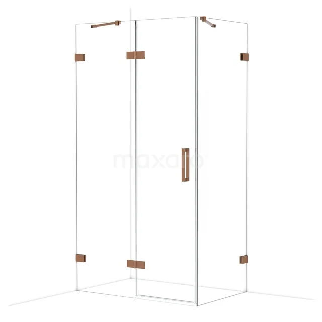 Diamond Douchecabine | 110x70 cm Glanzend koper Helder glas Draaideur Rechthoek CDB216507420GKP