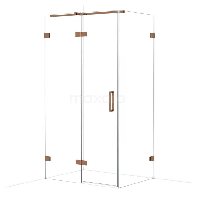 Diamond Douchecabine | 110x80 cm Glanzend koper Helder glas Draaideur Rechthoek CDB216508320GKP Diamond Douchecabine | 110x80 cm Glanzend koper Helder glas Draaideur Rechthoek CDB216508320GKP