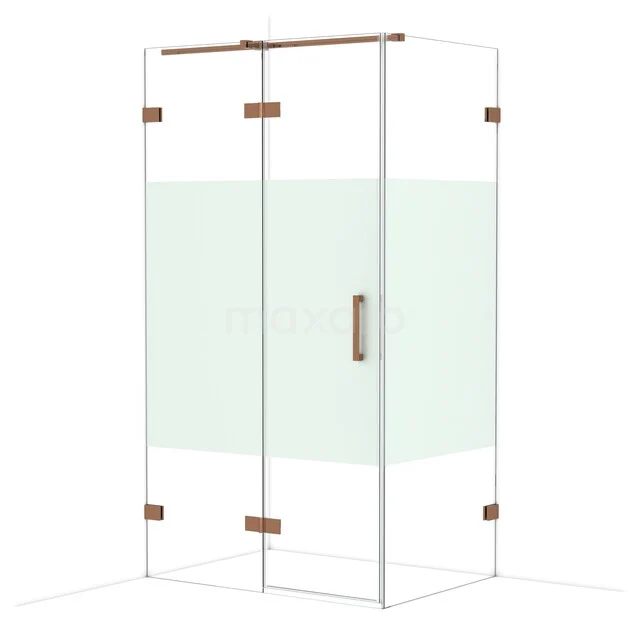 Duschkabine Diamond CDB216508323GKP Glas Duschkabine mit Messing Scharnieren, Klarglas und Matt Weiß Paneel, ideal für ein luxuriöses Badezimmerinterieur.