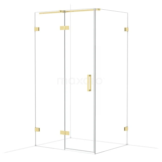 Diamond Douchecabine | 110x90 cm Glanzend lichtgoud Helder glas Draaideur Rechthoek CDB216509320GLG