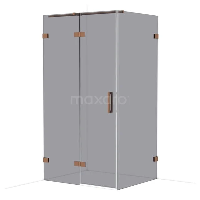 Diamond Douchecabine | 110x90 cm Glanzend koper Rookglas Draaideur Rechthoek CDB216509321GKP Diamond Douchecabine | 110x90 cm Glanzend koper Rookglas Draaideur Rechthoek CDB216509321GKP