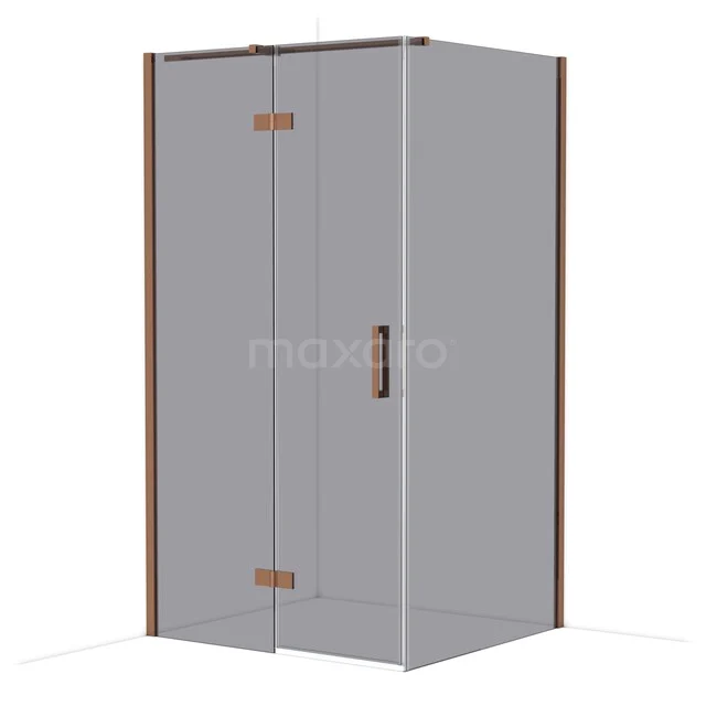 Diamond Duschkabine | 110x100 cm Glänzendes Kupfer Drehtür Rechteck CDB216510311GKP Braune Eckdusche mit Glaswänden, modernes Aussehen, ideal für das Badezimmer.