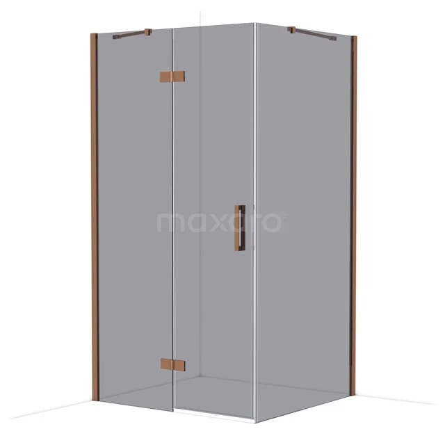 Eckige Gläserne Duschkabine mit bronzen Scharnieren und modernem Design, perfekt für eine stilvolle Badezimmer Renovierung.