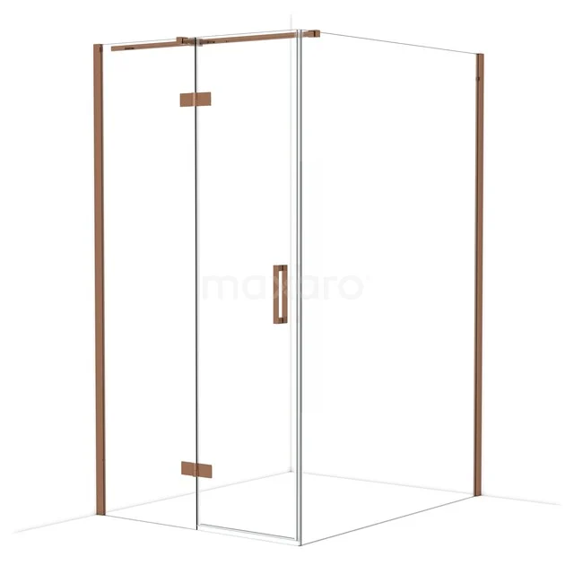 Diamond Douchecabine | 140x110 cm Glanzend koper Helder glas Draaideur Rechthoek CDB216514310GKP Diamond Douchecabine | 140x110 cm Glanzend koper Helder glas Draaideur Rechthoek CDB216514310GKP