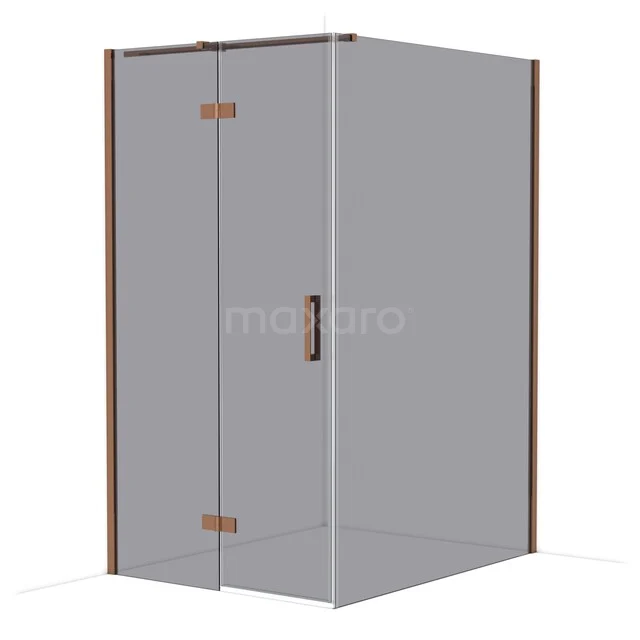 Shower cabin with clear glass, matte black frame and hinged door, perfect for a modern bathroom design.