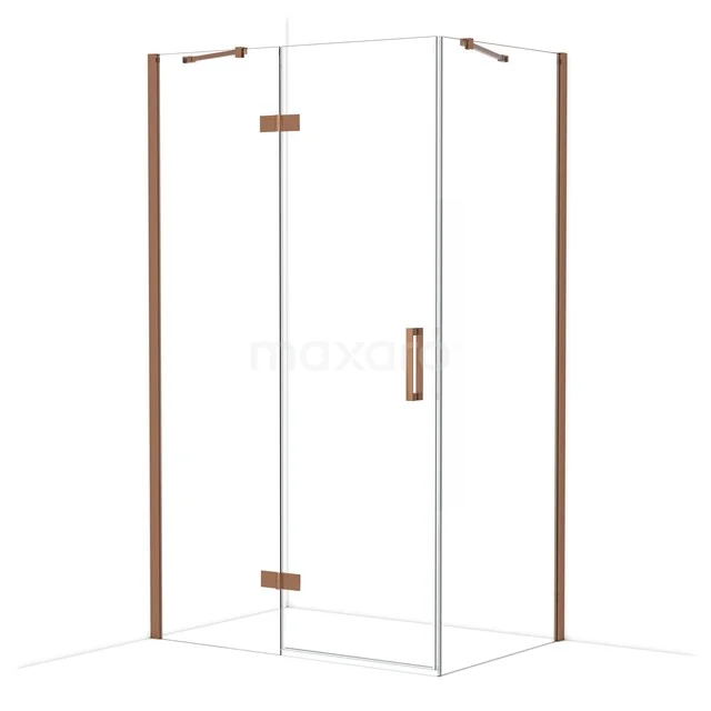 Diamond Douchecabine | 120x80 cm Glanzend koper Helder glas Draaideur Rechthoek CDB216608410GKP