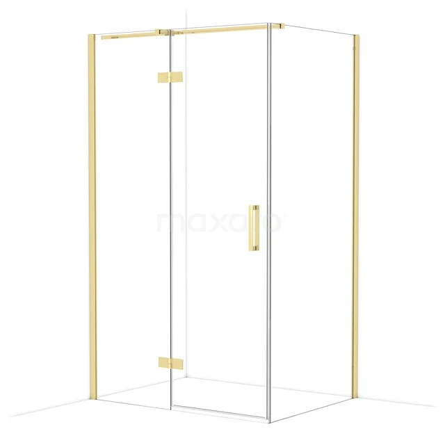 Duschkabine Diamond CDB216609310GLG Glasene Duschtür mit goldfarbenem Rahmen und Griff, moderne Eckanordnung, ideal für einen luxuriösen Badezimmerstil.