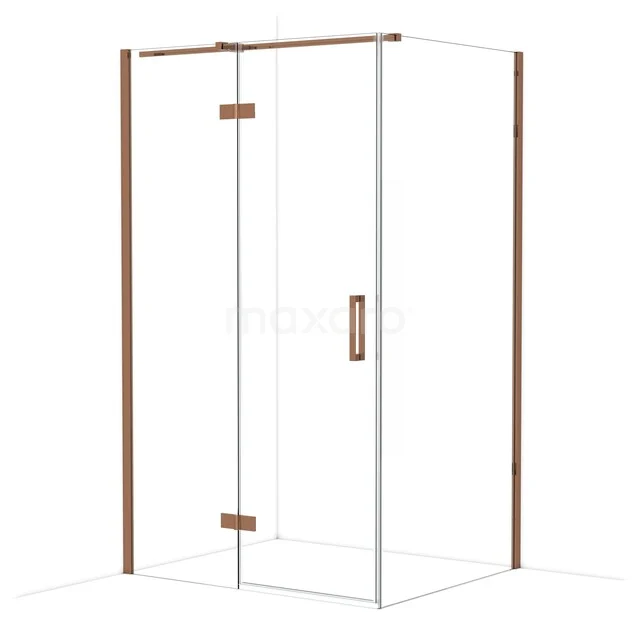 Diamond Duschkabine | 120x100 cm Glänzendes Kupfer Drehtür Rechteck CDB216610310GKP Duschkabine mit Klarglas, kupferfarbenen Profilen und modernem Design, ideale Ergänzung für ein stilvolles Badezimmer.