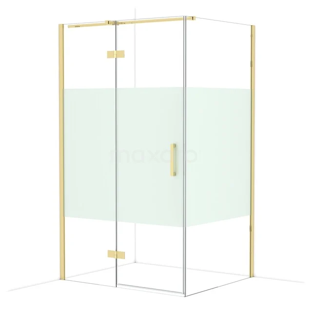 Diamond Douchecabine | 120x100 cm Glanzend lichtgoud Helder met matte strook Draaideur Rechthoek CDB216610313GLG Diamond Douchecabine | 120x100 cm Glanzend lichtgoud Helder met matte strook Draaideur Rechthoek CDB216610313GLG