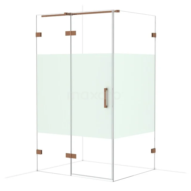 Glas Duschkabine mit bronzen Akzenten, rechteckiges Design, minimalistische Ausstrahlung, perfekt für ein modernes Badezimmer.