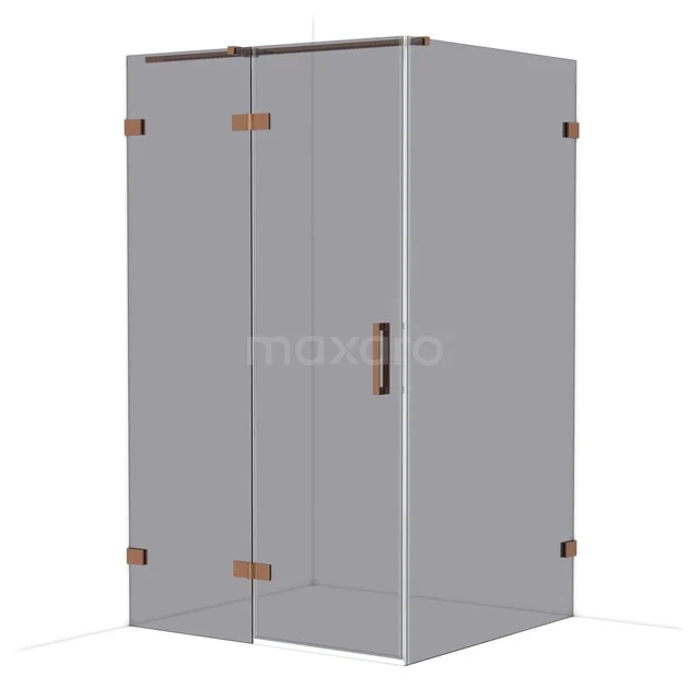 Diamond Douchecabine | 120x110 cm Glanzend koper Rookglas Draaideur Rechthoek CDB216611321GKP