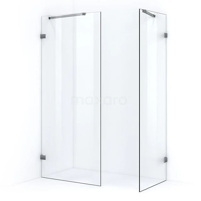 Quartz Walk-in shower | 100x90 cm Clear glass 2 fixed walls IQB1009200C Clear glass shower screen with minimalist design, perfect for a modern bathroom. Toughened glass, sturdy and stylish.