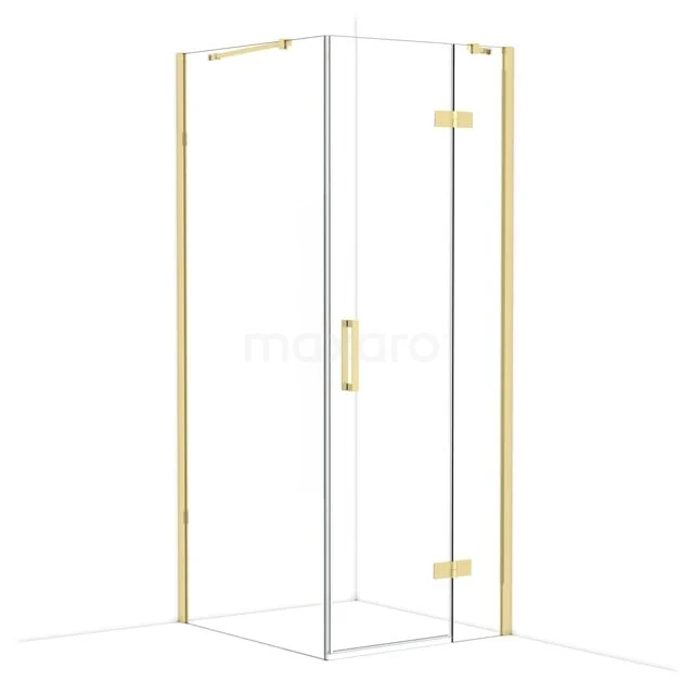Diamond Douchecabine | 90x80 cm Glanzend lichtgoud Helder glas Draaideur Rechthoek CDB223509410GLG Diamond Douchecabine | 90x80 cm Glanzend lichtgoud Helder glas Draaideur Rechthoek CDB223509410GLG