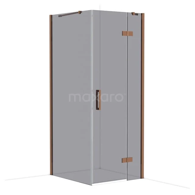 Diamond Douchecabine | 90x80 cm Glanzend koper Rookglas Draaideur Rechthoek CDB223509411GKP Diamond Douchecabine | 90x80 cm Glanzend koper Rookglas Draaideur Rechthoek CDB223509411GKP