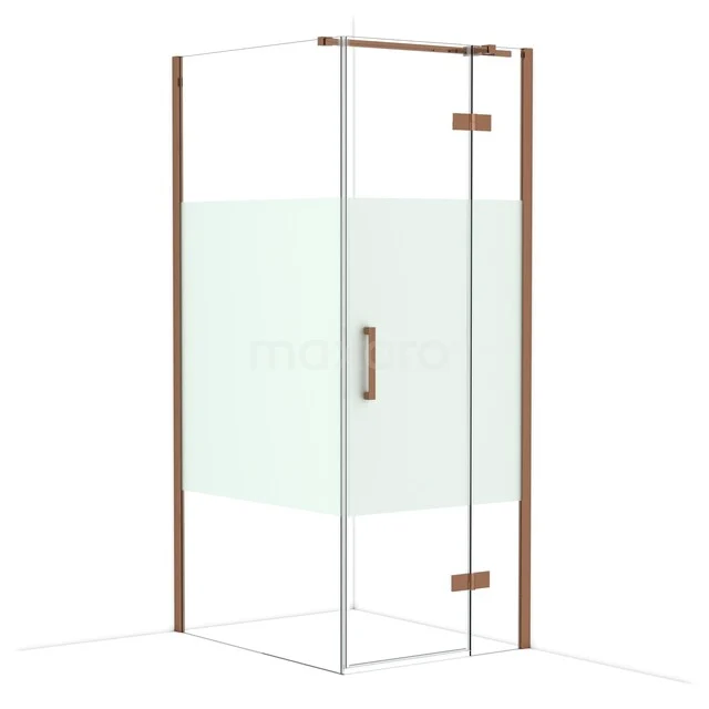 Diamond Douchecabine | 100x80 cm Glanzend koper Helder met matte strook Draaideur Rechthoek CDB223510313GKP Diamond Douchecabine | 100x80 cm Glanzend koper Helder met matte strook Draaideur Rechthoek CDB223510313GKP