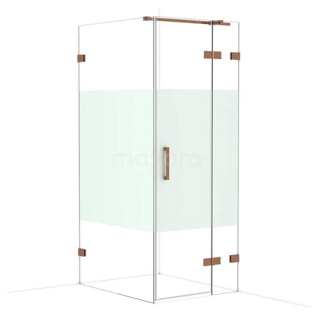 Diamond Douchecabine | 100x80 cm Glanzend koper Helder met matte strook Draaideur Rechthoek CDB223510323GKP Diamond Douchecabine | 100x80 cm Glanzend koper Helder met matte strook Draaideur Rechthoek CDB223510323GKP