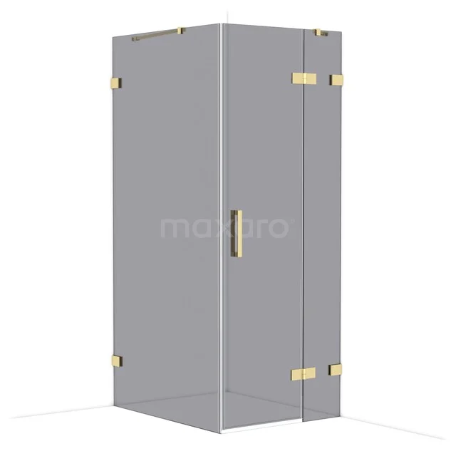 Diamond Duschkabine | 100x80 cm Glänzendes Hellgold Drehtür Rechteck CDB223510421GLG Glas Duschkabine mit goldfarbenen Scharnieren, minimalistisches Design und ideal für einen modernen Badezimmerstil.