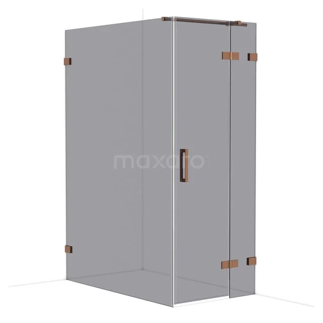 Diamond Douchecabine | 140x80 cm Glanzend koper Rookglas Draaideur Rechthoek CDB223514321GKP Diamond Douchecabine | 140x80 cm Glanzend koper Rookglas Draaideur Rechthoek CDB223514321GKP