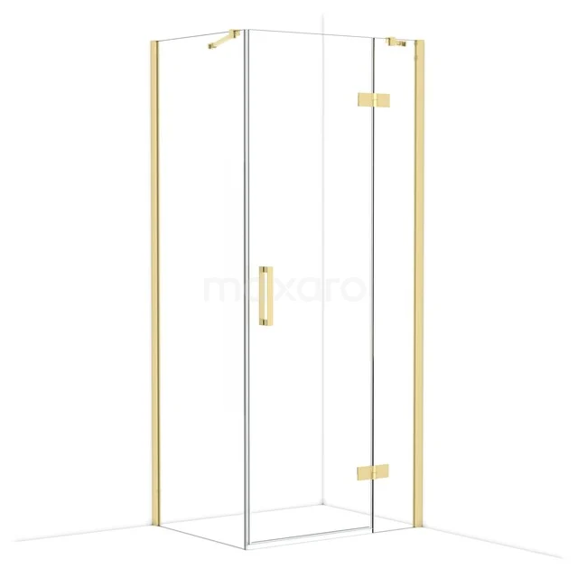 Diamond Douchecabine | 90x70 cm Glanzend lichtgoud Helder glas Draaideur Rechthoek CDB223607410GLG